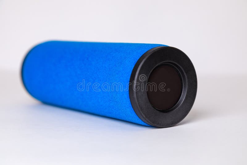 Air Filters for a Compressor with Foam Rubber, on a White Backgroun