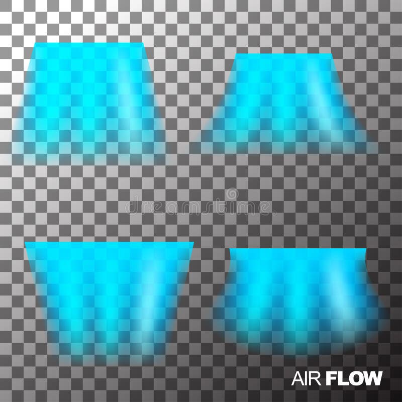 Air flow of clean or cold air from conditioner. Isolated on transparent background.