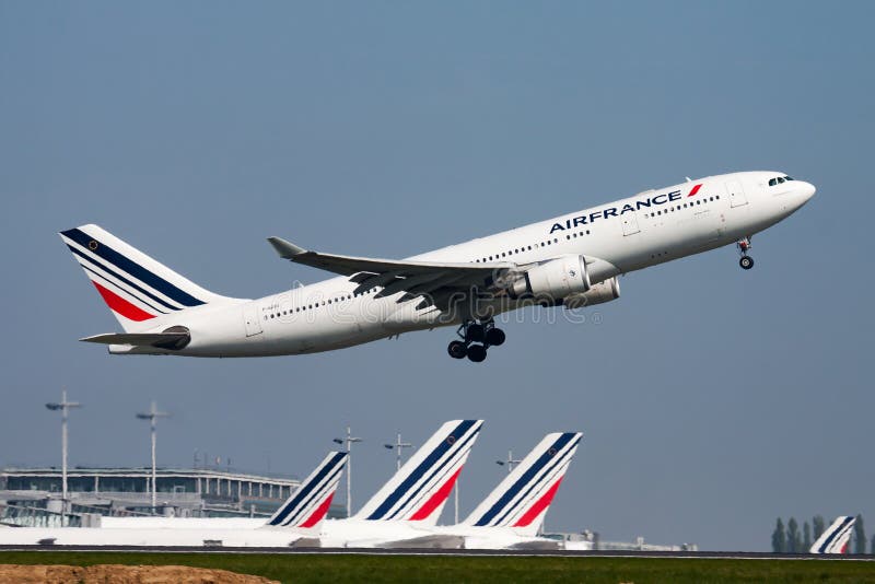 Air France Passenger Plane at Airport. Schedule Flight Travel. Aviation