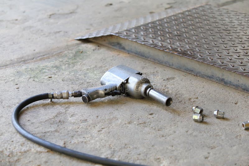 Air Gun for Change Car Wheel Stock Image Image of people, white 41197797