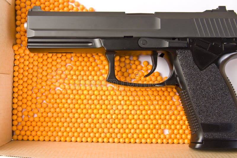 Toy Gun with Pellets Isolated Stock Image Image of background