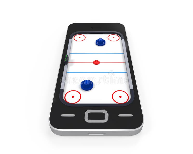 Air Hockey Table in Mobile Phone Stock Image Image of application