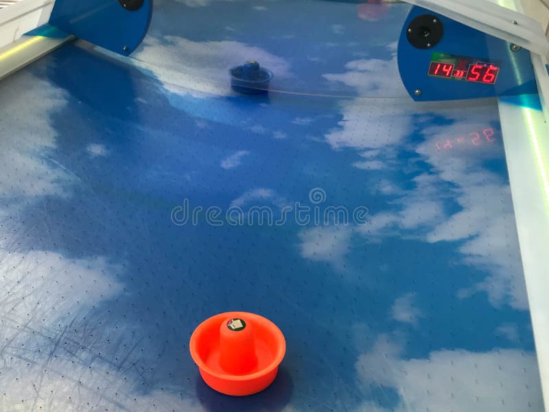 Air Hockey Table in the Park Outdoors Stock Image Image of paddle