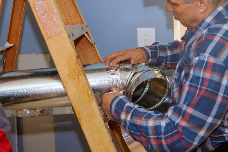 Air Hvac System Installation Under Inside Ceiling before Interior