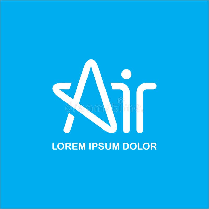 Air logo, a letter, star logo. Aircraft arrival sign vectors