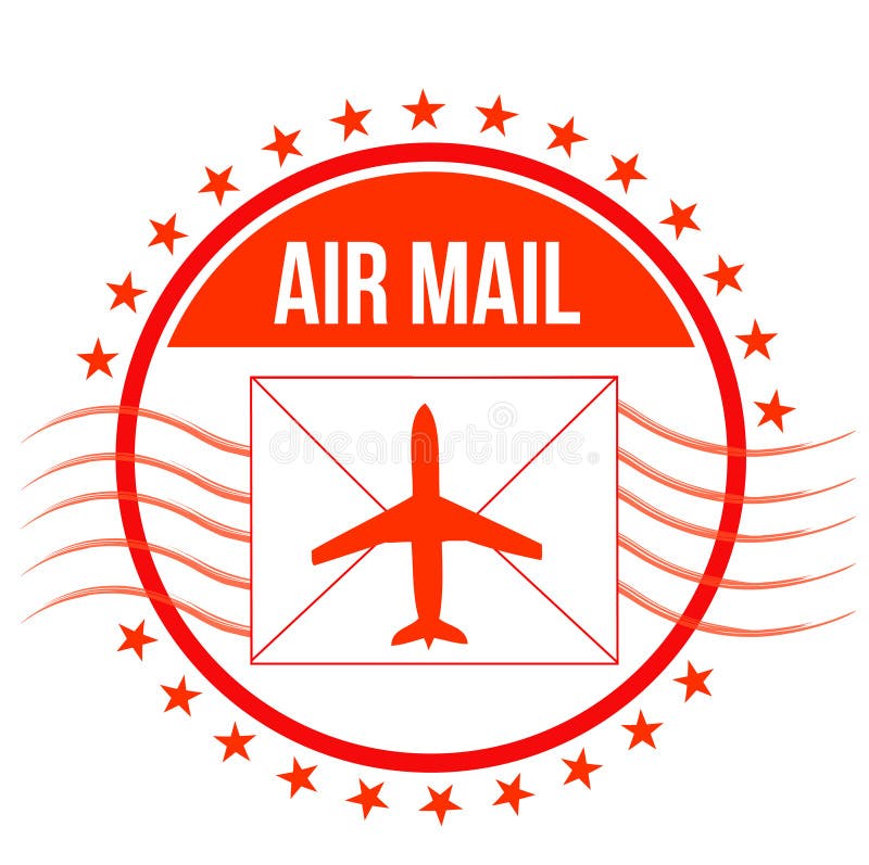 Air Mail Stamp Illustration Design Stock Illustration - Illustration of
