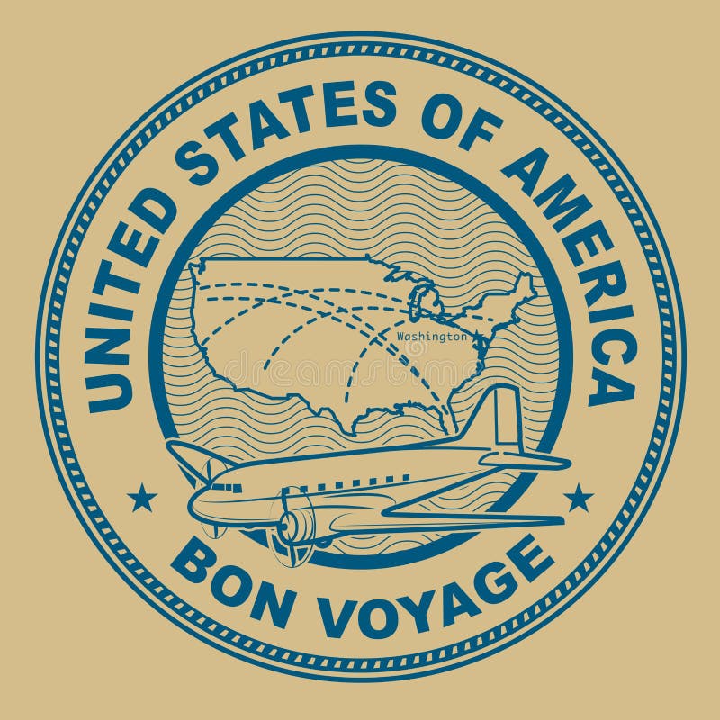 Air mail or travel stamp, United States theme royalty free illustration Air mail or travel stamp, United States theme royalty free illustration