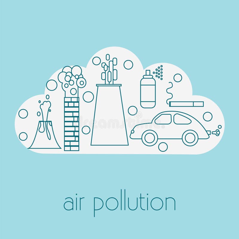Air pollution sources royalty free illustration