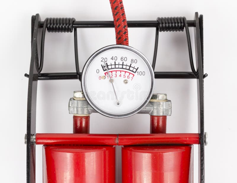 Air Pressure Gauge Foot Pump Stock Image Image of home, black 49176199