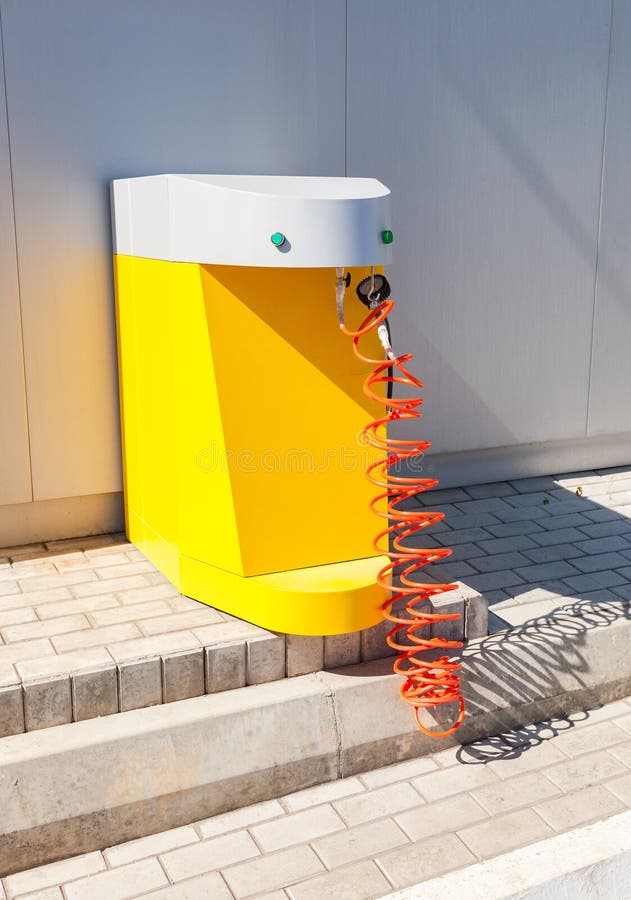 Air Pump at the Gas Station in Sunny Day Stock Image Image of