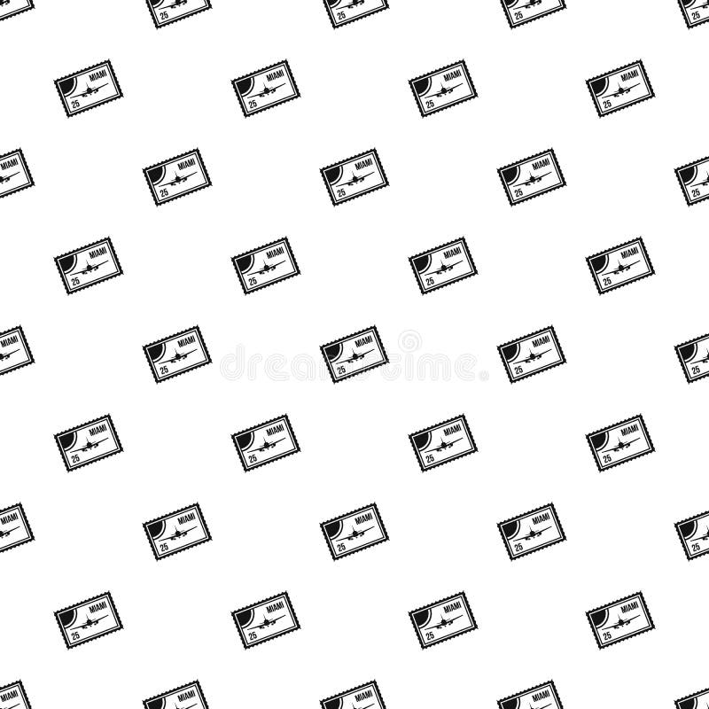 Air Ticket To Miami Pattern, Simple Style Stock Vector Illustration