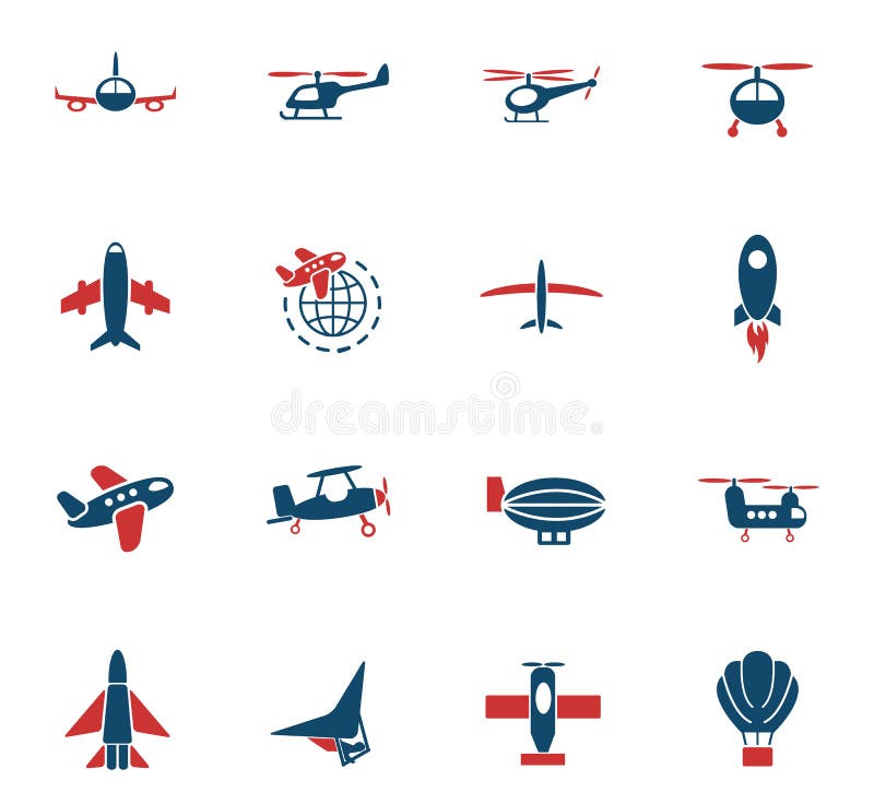 Air transport icon set