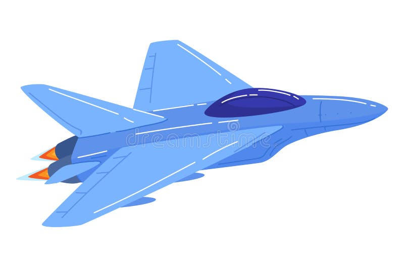 Air Transport, Military Fighter, Usaf Aviation Blue Color Jet Aircraft,  Cartoon Style Vector Illustration, Isolated on Stock Vector - Illustration  of transportation, fight: 216147092