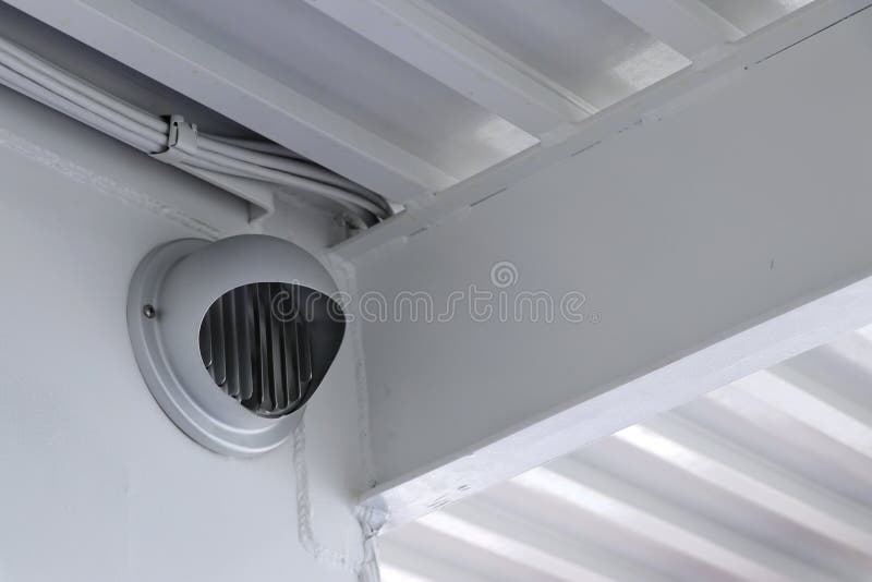Air Vent Ducting Ventilation Exhaust Mounted on the Wall. Stock Photo