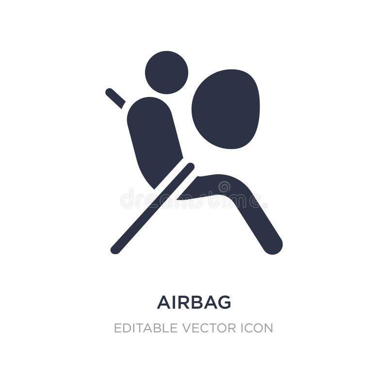 Airbag Icon Vector Isolated on White Background, Airbag Sign Stock
