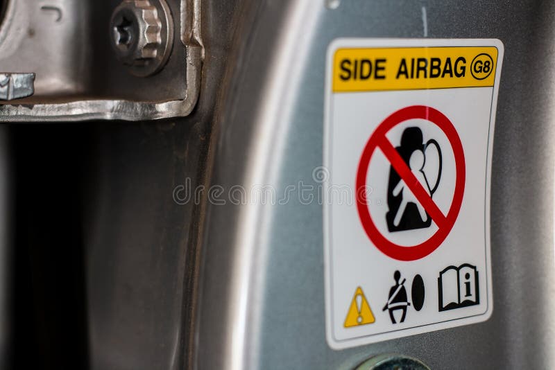 Airbag sticker stock image. Image of information, round 54791113