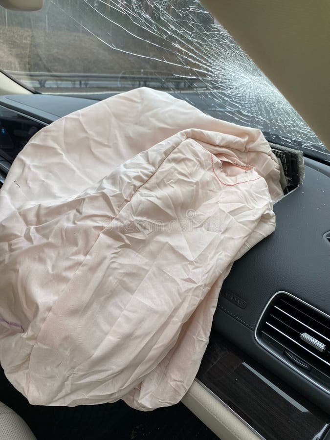 Airbags in a Car Were Deployed after an Accident Stock Image Image of
