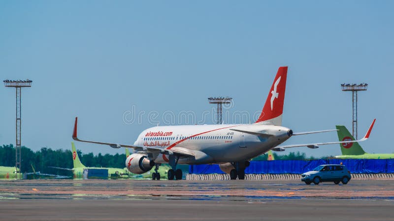 Airbus A 320 Air Arabia taxing at apron