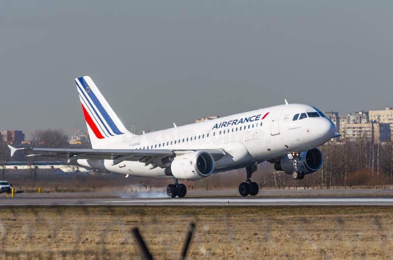 Airbus a319 Airfrance, airport Pulkovo, Russia Saint-Petersburg May 2017. Airbus a319 Airfrance, airport Pulkovo, Russia Saint-Petersburg May 2017