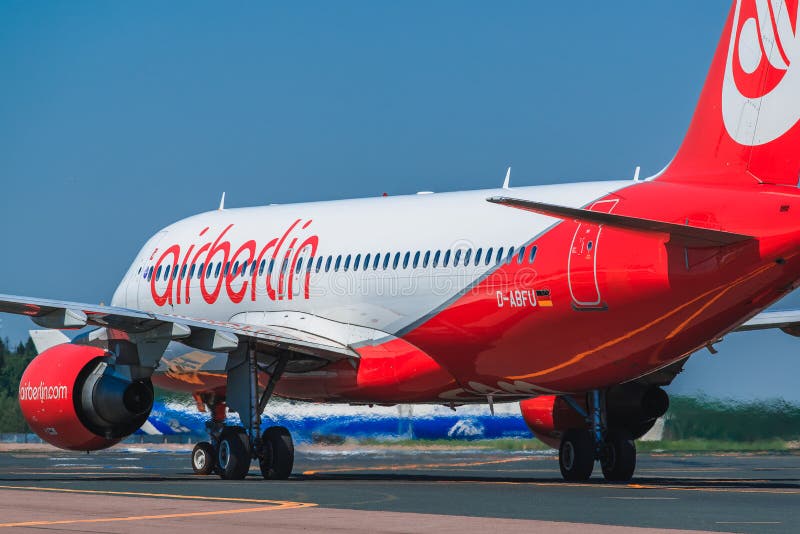 Airbus A 320 Airberlin Airlines taxing at apron