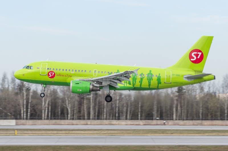 Airbus a319 S7, airport Pulkovo, Russia Saint-Petersburg May 2017. Airbus a319 S7, airport Pulkovo, Russia Saint-Petersburg May 2017