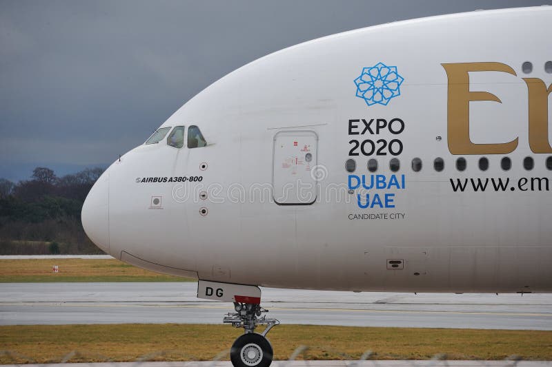 Airbus εμιράτων A380 στοκ φωτογραφία