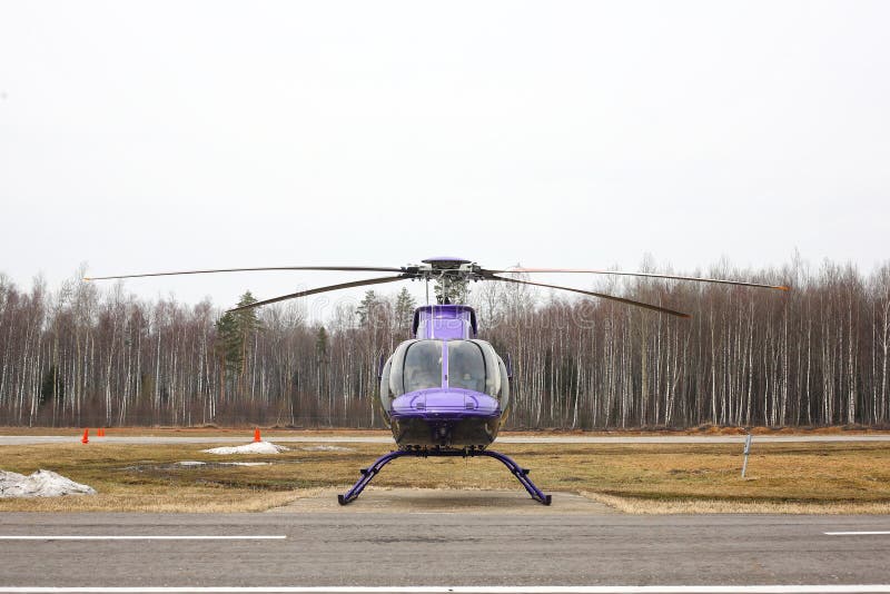 Aircraft - Blue helicopter front view royalty free stock image Aircraft - Blue helicopter front view royalty free stock image