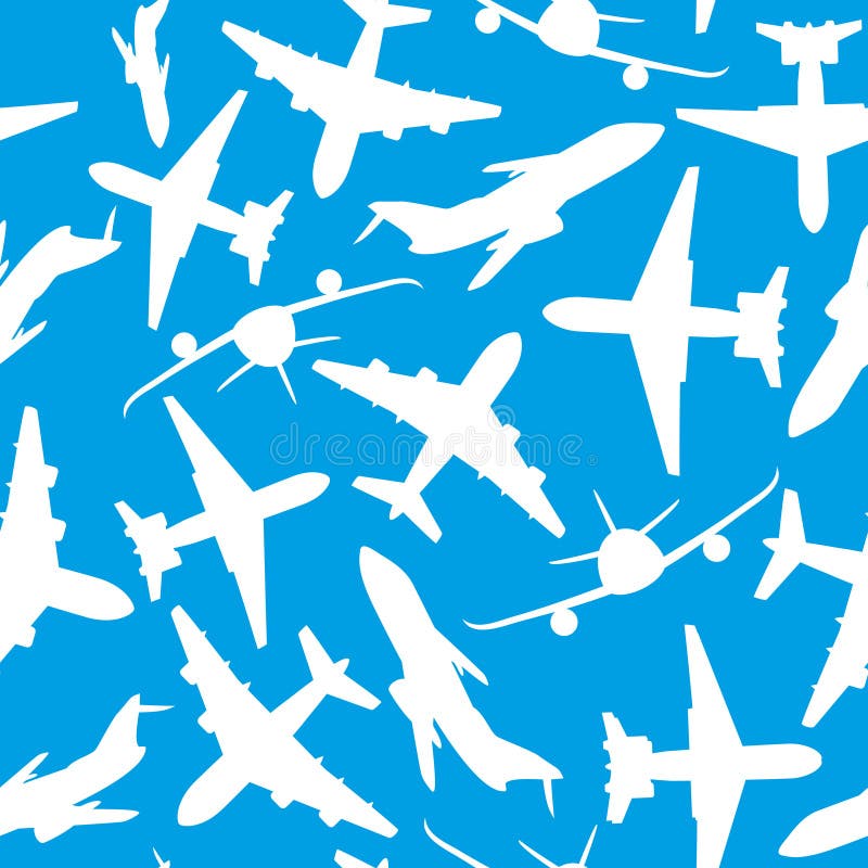 Aircraft on blue stock illustration