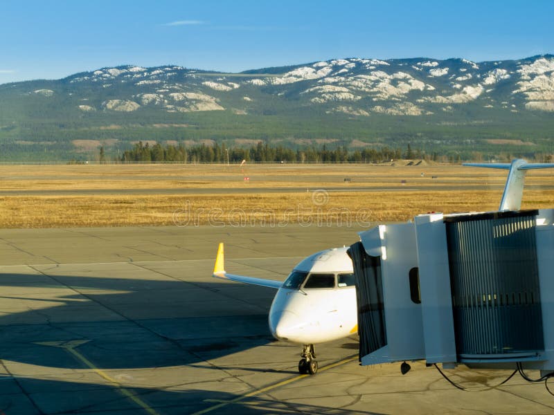 Aircraft docked at Whitehorse airport Yukon Canada