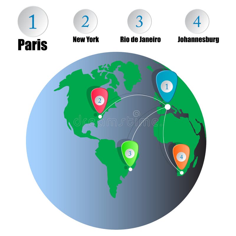 Aircraft Flight Routes on a Map Vector Stock Vector Illustration of