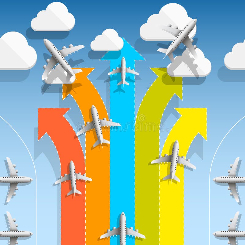 Aircraft Flights Infographics Stock Illustrations 24 Aircraft Flights