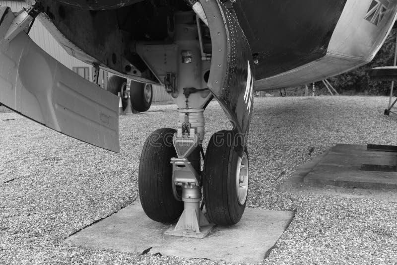 Aircraft Front Wheels Monochrome Stock Photo Image of wheels