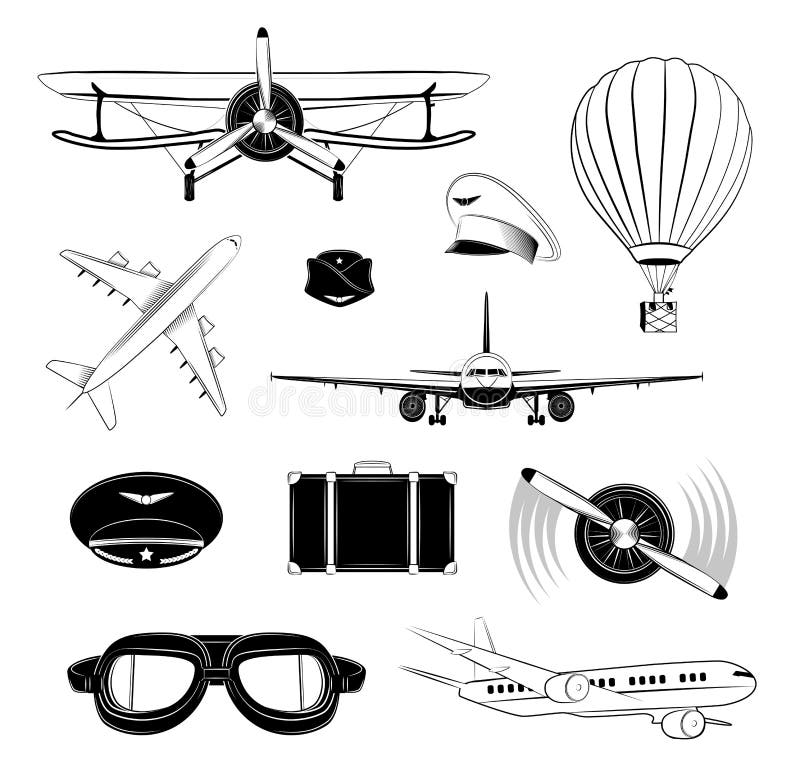 Aircraft Labels Set. Vector Illustration Stock Vector Illustration of
