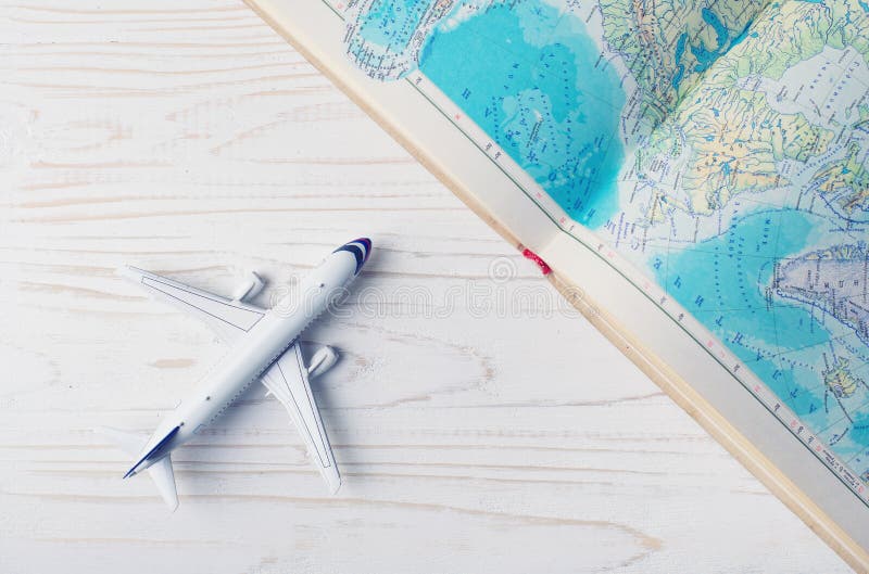 Aircraft and Map As a Background Stock Photo Image of airline