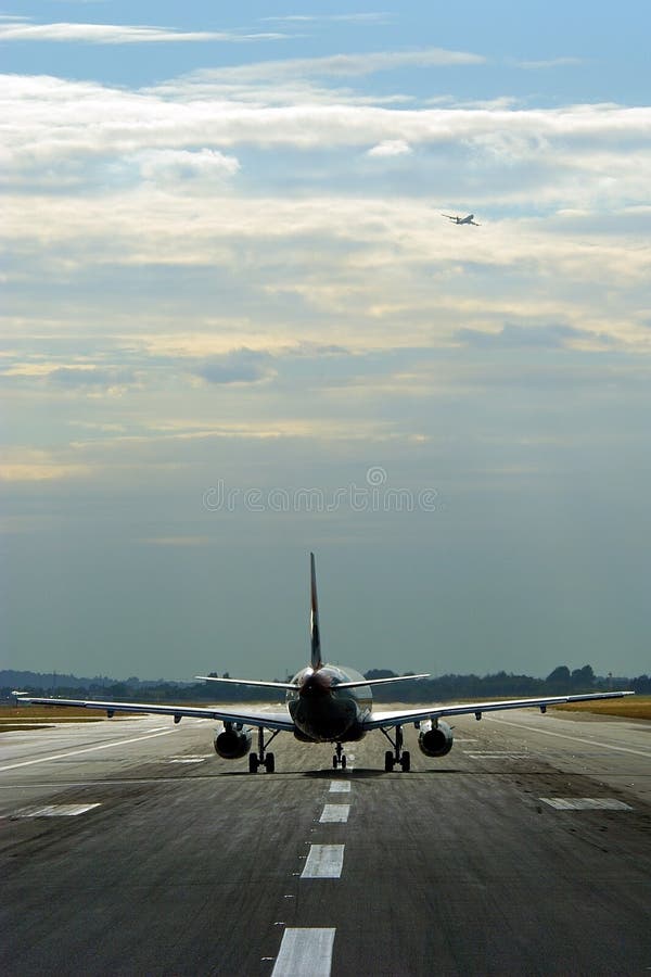 Aircraft on the runway
