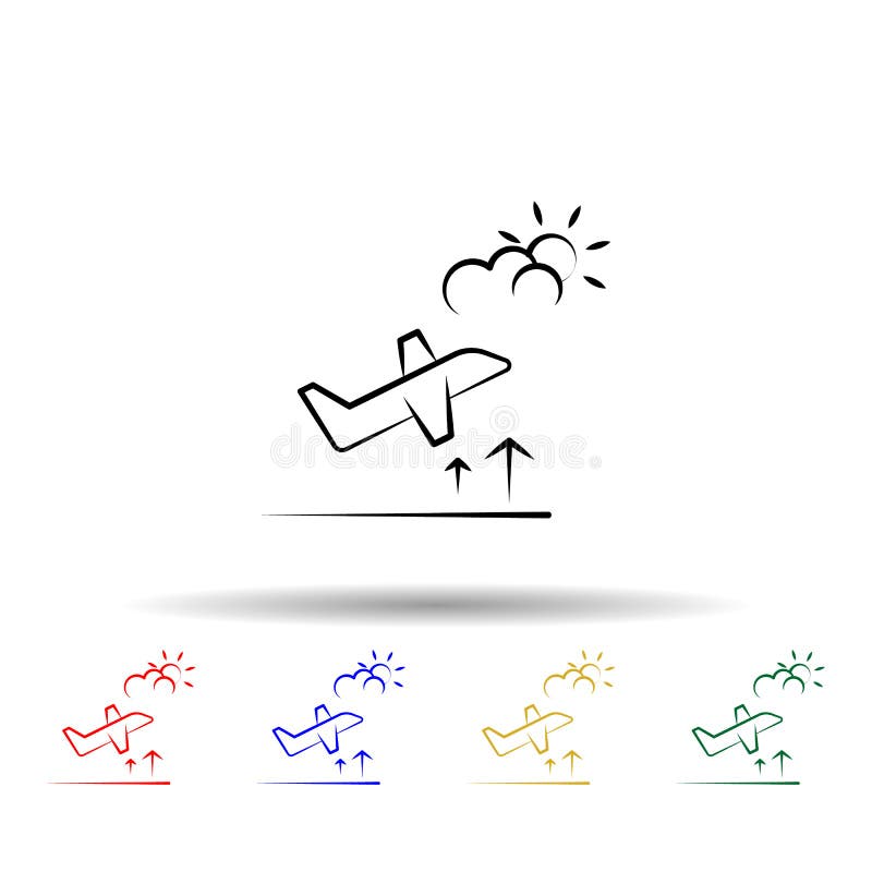 Aircraft stay multi color style icon. Simple thin line, outline of travel icons for ui and ux, website or mobile royalty free illustration.