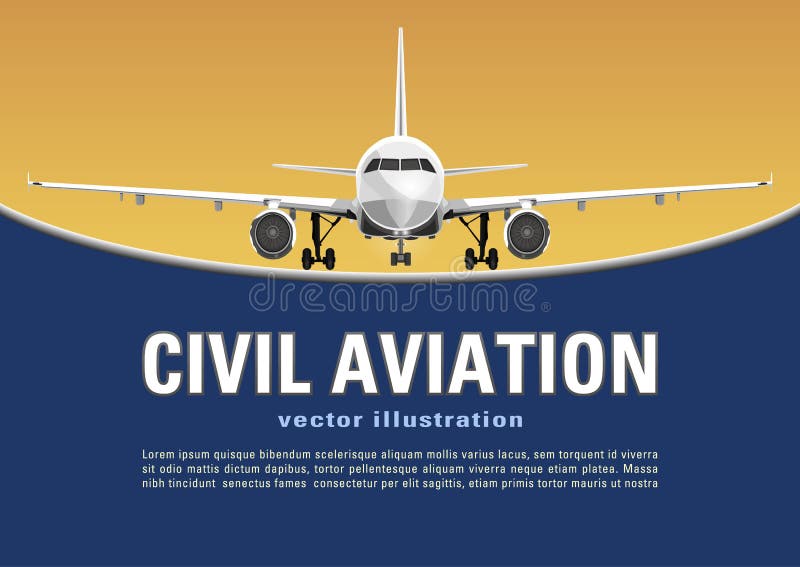 Aircraft Vector. Banner, Poster, Flyer, Card from Plane on a Yellow Sunny  Background Stock Vector - Illustration of banner, background: 90746805