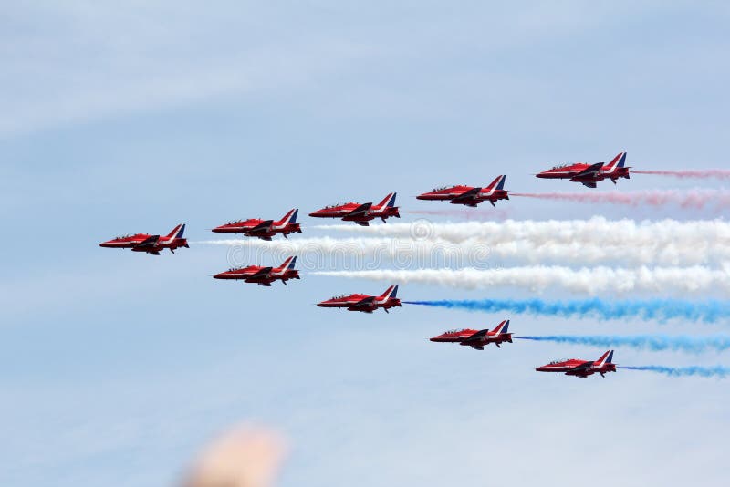 Aircrafts flying at airshow in Sunderland
