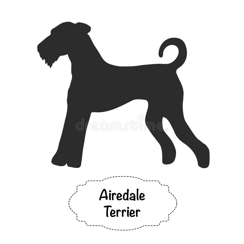 AiredaleterrierTerrier vektor isolerad kontur royaltyfri illustrationer
