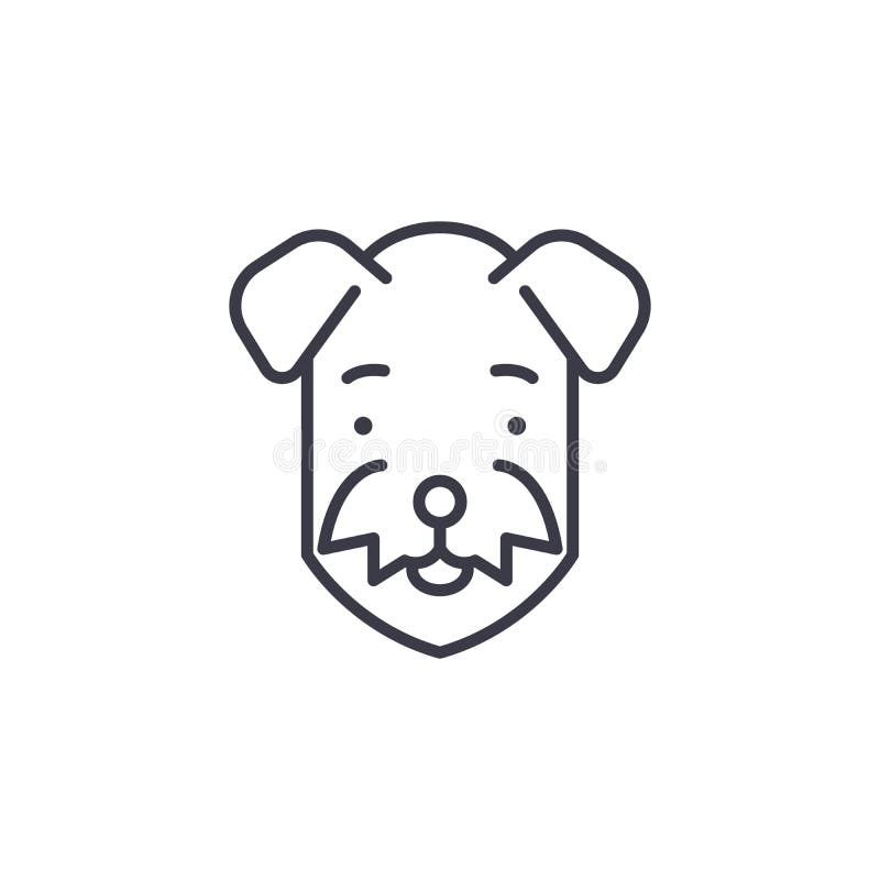 Airedaleterriervektorlinje symbol, tecken, illustration på bakgrund, redigerbara slaglängder stock illustrationer