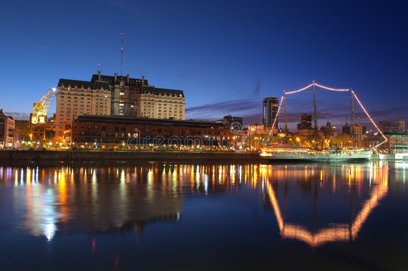 Puerto Madero neighbourhood at Night, HDR image, Buenos Aires, Argentina. Puerto Madero neighbourhood at Night, HDR image, Buenos Aires, Argentina.