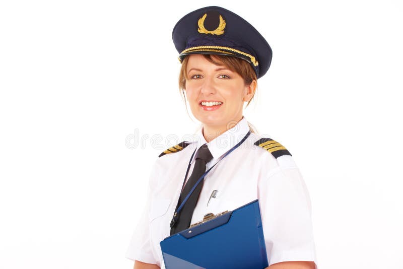Airline pilot stock photo