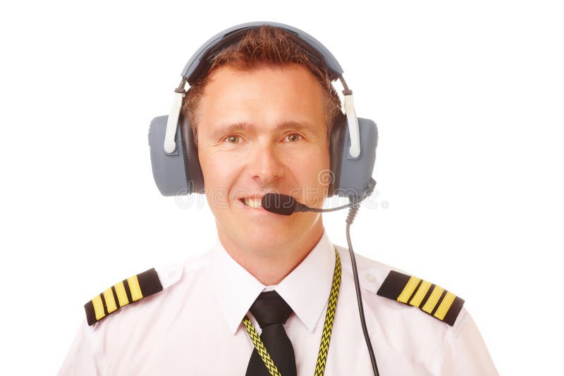 Airline pilot stock photo