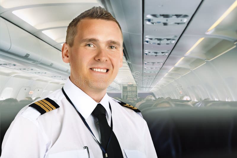 Airline pilot on board stock photo. Image of captain 23541112