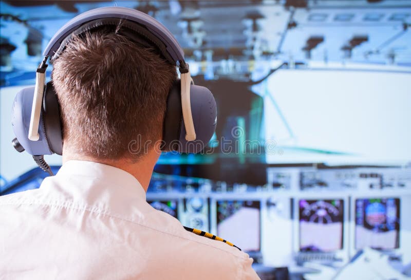 Airline pilot royalty free stock photos