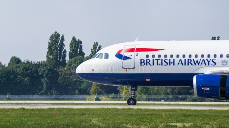 Airliner by British Airways close-up view