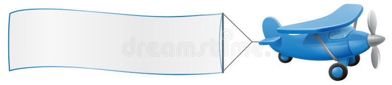 Airplane Aeroplane Pulling Banner Cartoon