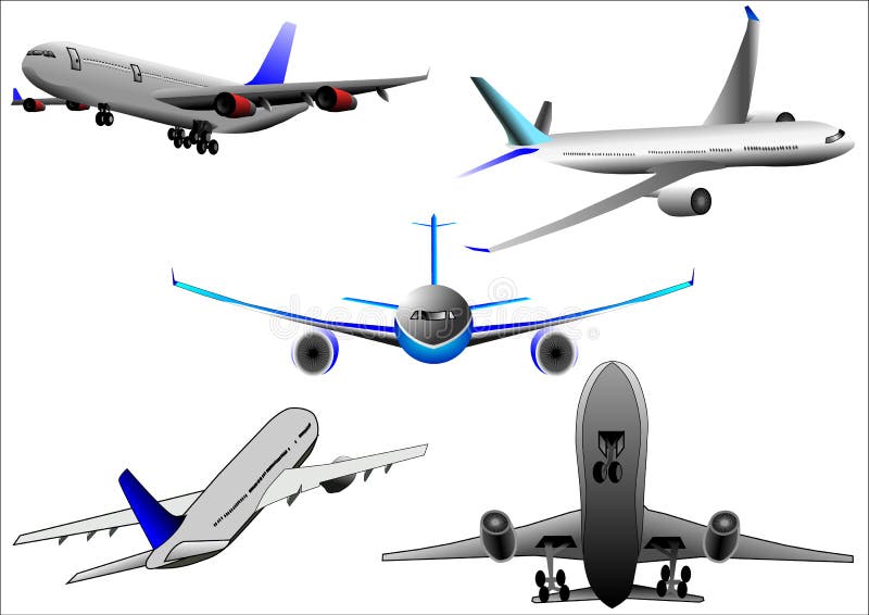 Airplane airbus plane vector over white background