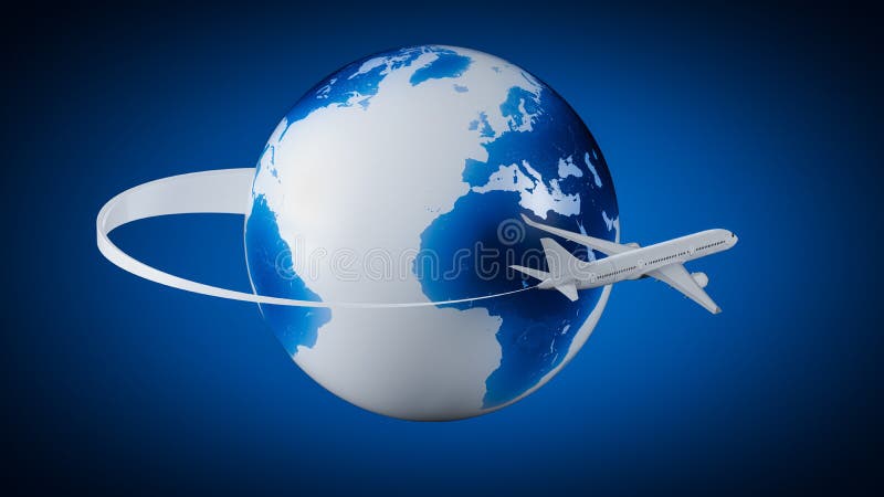 Airplane around Earth