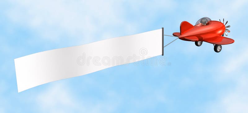 Airplane with Banner - Isolated Stock Illustration - Illustration of